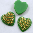 15mm Gold on Green Heart #XS3-C-General Bead