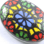 10mm x 14mm Multi Color Mosaic Oval Cabochon (2 Pcs) #312-General Bead