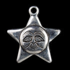26mm Antique Silver Star with Moon Face (2 Pcs) #3137-General Bead