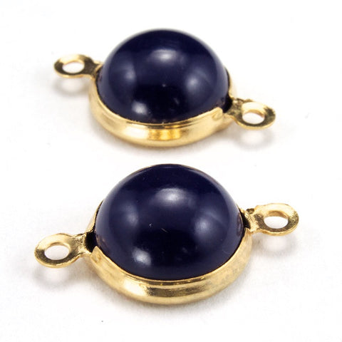 12mm Navy and Gold Connector (10 Pcs) #3163-General Bead