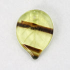 13mm x 18mm Green/Brown Stripe Leaf Pendant (3 Pcs) #3165-General Bead