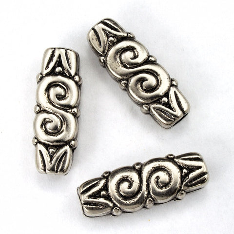 25mm Antique Silver Rectangular Tube Bead-General Bead