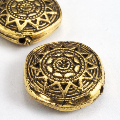 18mm Antique Gold Aztec Sun Disc Bead-General Bead