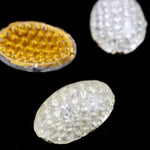 10mm Silver Sparkle Oval Glass Cabochon (6 Pcs) #3184-General Bead