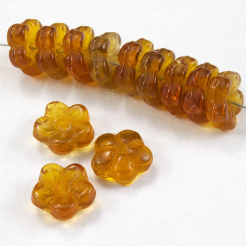 6mm Transparent Dark Topaz Flower (20 Pcs) #3188-General Bead