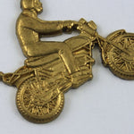 22mm Raw Brass Motorcycle with Rider #318-General Bead