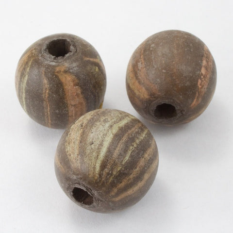 20mm Brown and Cream Clay Bead-General Bead