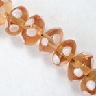 12mm Light Rose Rondelle with White Dots (8 Pcs) #3244-General Bead