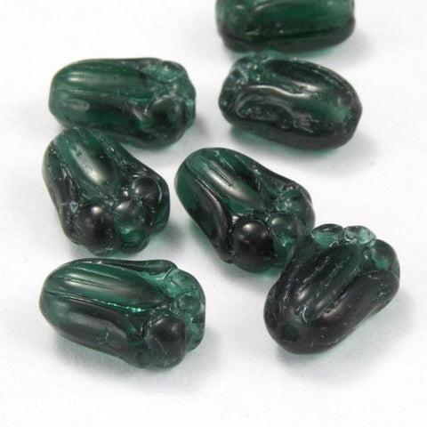 12mm Dark Green Tulip Bead (8 Pcs) #3246-General Bead