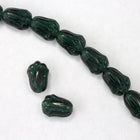 12mm Dark Green Tulip Bead (8 Pcs) #3246-General Bead