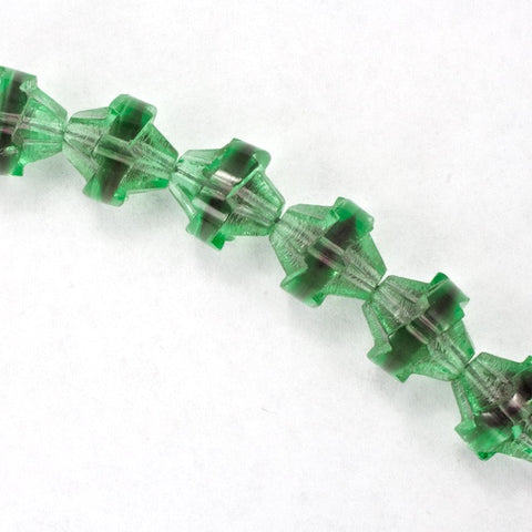 10mm Light Emerald/Amethyst Swirl Turbine Bead (3 Pcs) #3258-General Bead