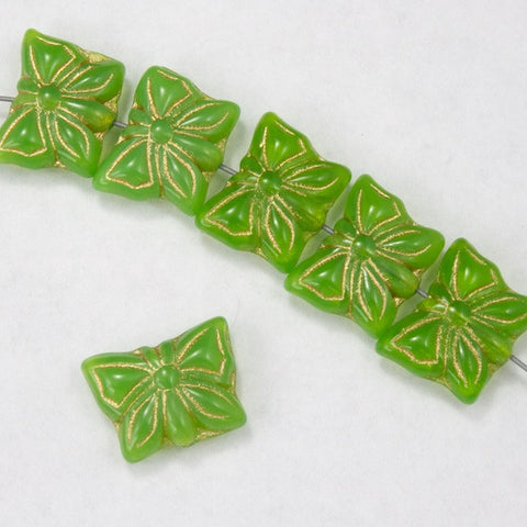 16mm Opal Peridot and Gold Butterfly-General Bead