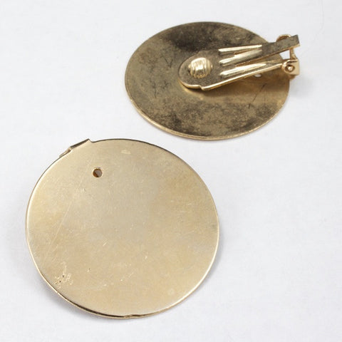 30mm Brass Flat Ear Clip (2 Pcs) #3261-General Bead