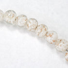 7mm Clear/White/Gold Bead (8 Pcs) #3265-General Bead