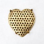 25mm Brass Heart Screen and Back (2 Sets) #3271-General Bead