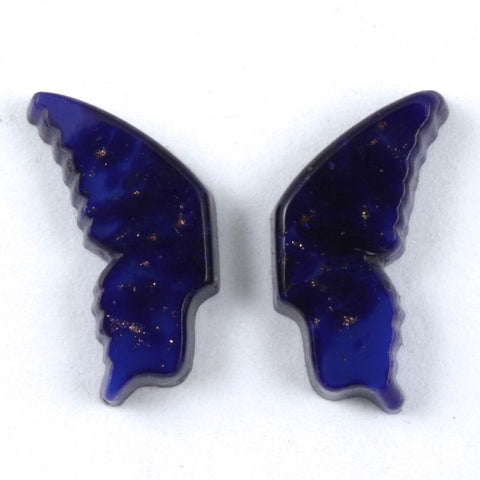 16mm Lapis Glass Butterfly Wings #XS8-F-General Bead