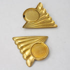 38mm Raw Brass Art Deco Triangle Cab Set Pair #3280-General Bead