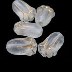12mm Matte Crystal and Gold Tulip Bead (12 Pcs) #3285-General Bead