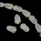 12mm Matte Crystal and Gold Tulip Bead (12 Pcs) #3285-General Bead