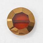 24mm Dark Topaz/Gold Round Bead #3287-General Bead