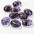 8mm Light Blue/Purple Stripe Oval Bead (12 Pcs) #3291-General Bead