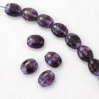 8mm Light Blue/Purple Stripe Oval Bead (12 Pcs) #3291-General Bead
