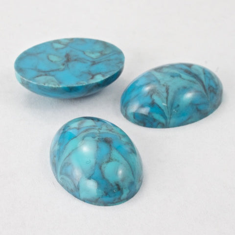 13mm x 18mm Faux Turquoise Oval Cabochon-General Bead