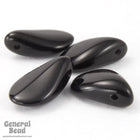 8mm x 13mm Black Flat Teardrop (15 Pcs) #3297-General Bead
