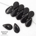 8mm x 13mm Black Flat Teardrop (15 Pcs) #3297-General Bead