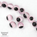 8mm Light Pink/Black Dot Bead-General Bead