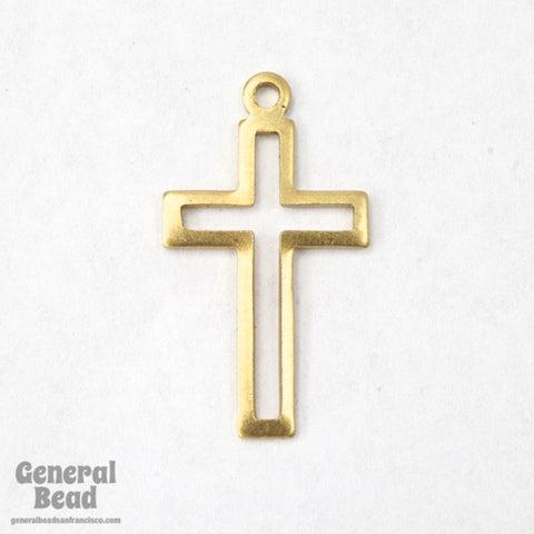 23mm Brass Cut-Out Cross (12 Pcs) #3314-General Bead