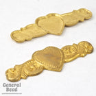 45mm Brass Heart with Floral Banner (2 Pcs) #3319-General Bead