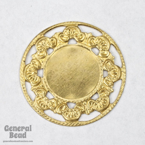 30mm Brass Nouveau Scallop Setting (2 Pcs) #3327-General Bead