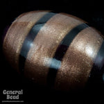 18mm Dark Purple/Bronze Stripe Oval Bead (4 Pcs) #3333-General Bead