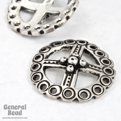 22mm Antique Silver Four Directions Symbol-General Bead