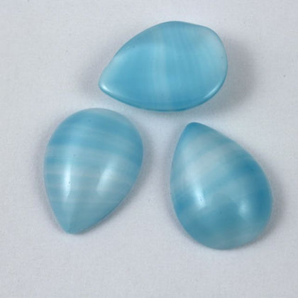 11mm x 15mm Pear Shaped Aqua with White #XS12-F-General Bead