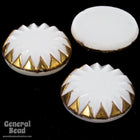 18mm White and Gold Sawtooth Vintage Cabochon #3341-General Bead