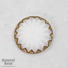 18mm White and Gold Sawtooth Vintage Cabochon #3341-General Bead