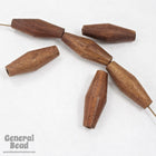 25mm Brown Elongated Diamond Wood Bead-General Bead