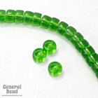 7mm Kelly Green Drum Bead (25 Pcs) #3349-General Bead