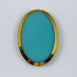 18mm x 25mm Oval Turquoise with Gold Edge #XS6-H-General Bead
