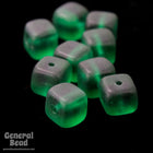 6mm Matte Emerald Cube Bead (10 Pcs) #3351-General Bead