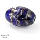10mm x 16mm Cobalt Oval Bead (4 Pcs) #3359-General Bead