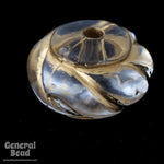 18mm Crystal/Gold Swirled Rondelle-General Bead