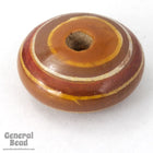 25mm Brown Striped Wood Rondelle-General Bead
