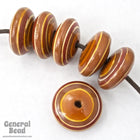 25mm Brown Striped Wood Rondelle-General Bead