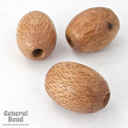 25mm Light Brown Wood Oval Bead-General Bead