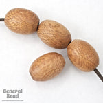 25mm Light Brown Wood Oval Bead-General Bead