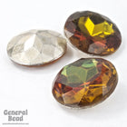 18mm Topaz/Olivine Doublet Vintage Cabochon (2 Pcs) #3368-General Bead