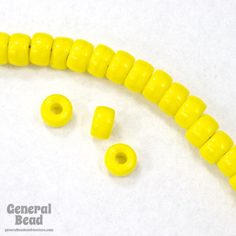6mm Opaque Yellow Mini Crow Bead (100 Pcs) #3377-General Bead
